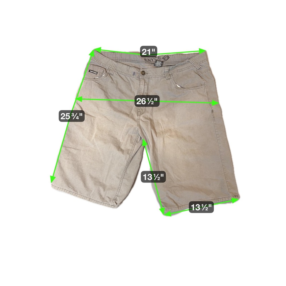 Enyce Shorts Mens 42 Gray Chino Relaxed Fit Casual Long Pockets Streetwear - Picture 3 of 7